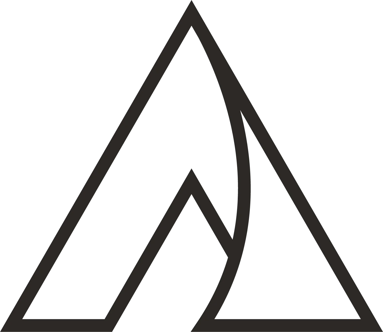 Black background with a geometric design of overlapping triangles in gray.