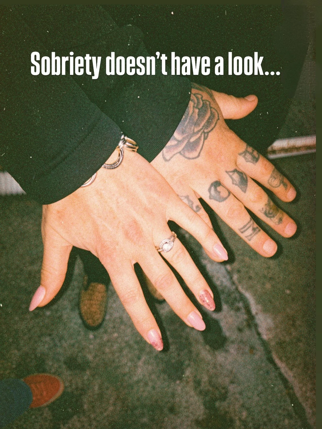 &ldquo;Two different lives.
Same battle.

Sobriety doesn&rsquo;t have a look&hellip;
but freedom does.&rdquo;