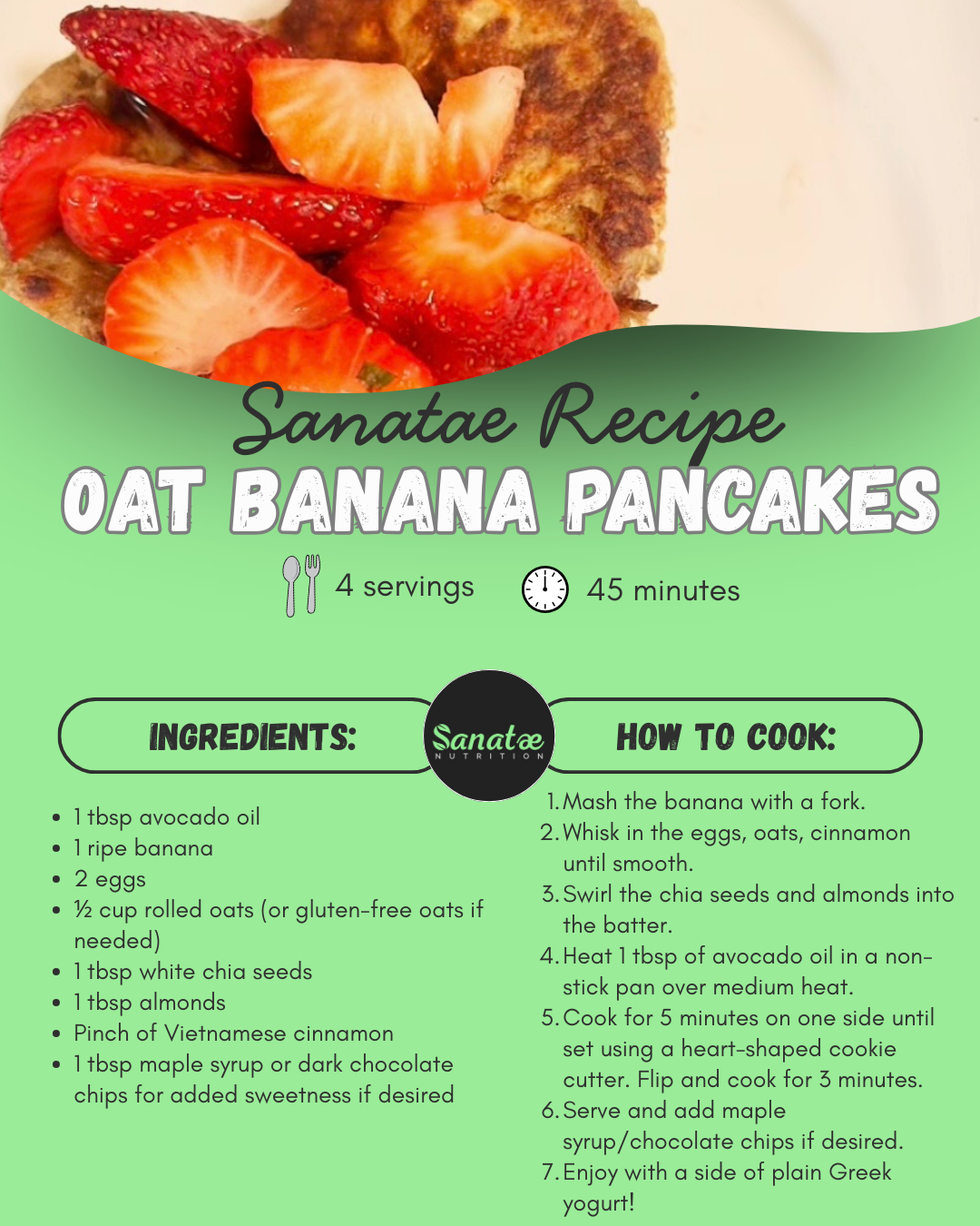 Oat Banana Pancakes (English)