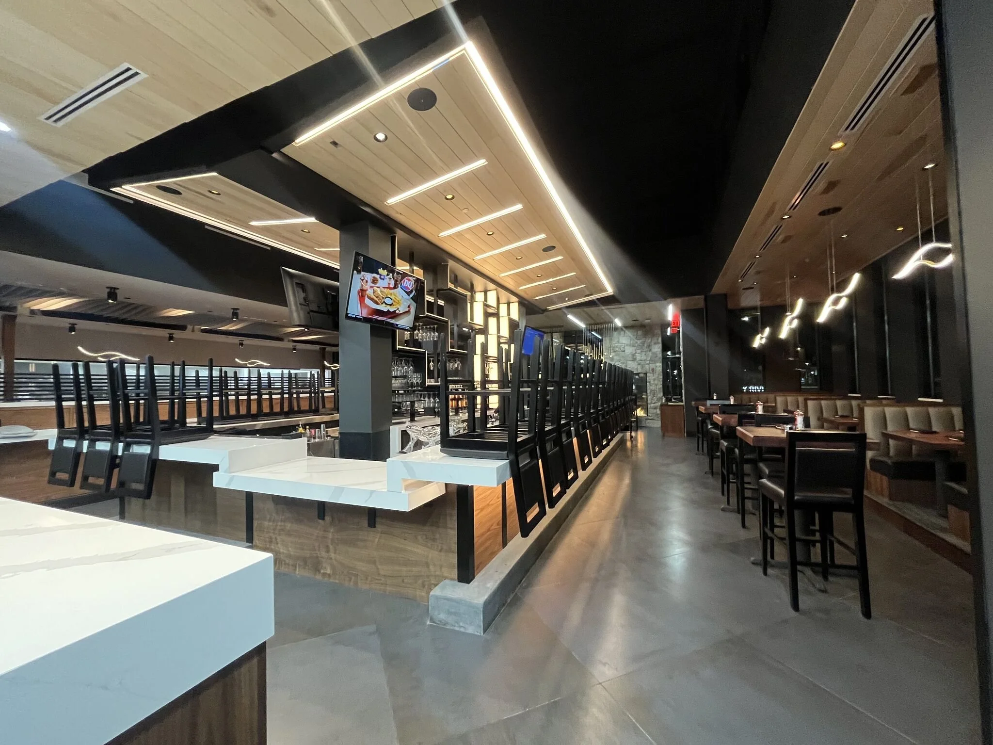 Interior view of bar area from the foyer host stand #stoneyriver