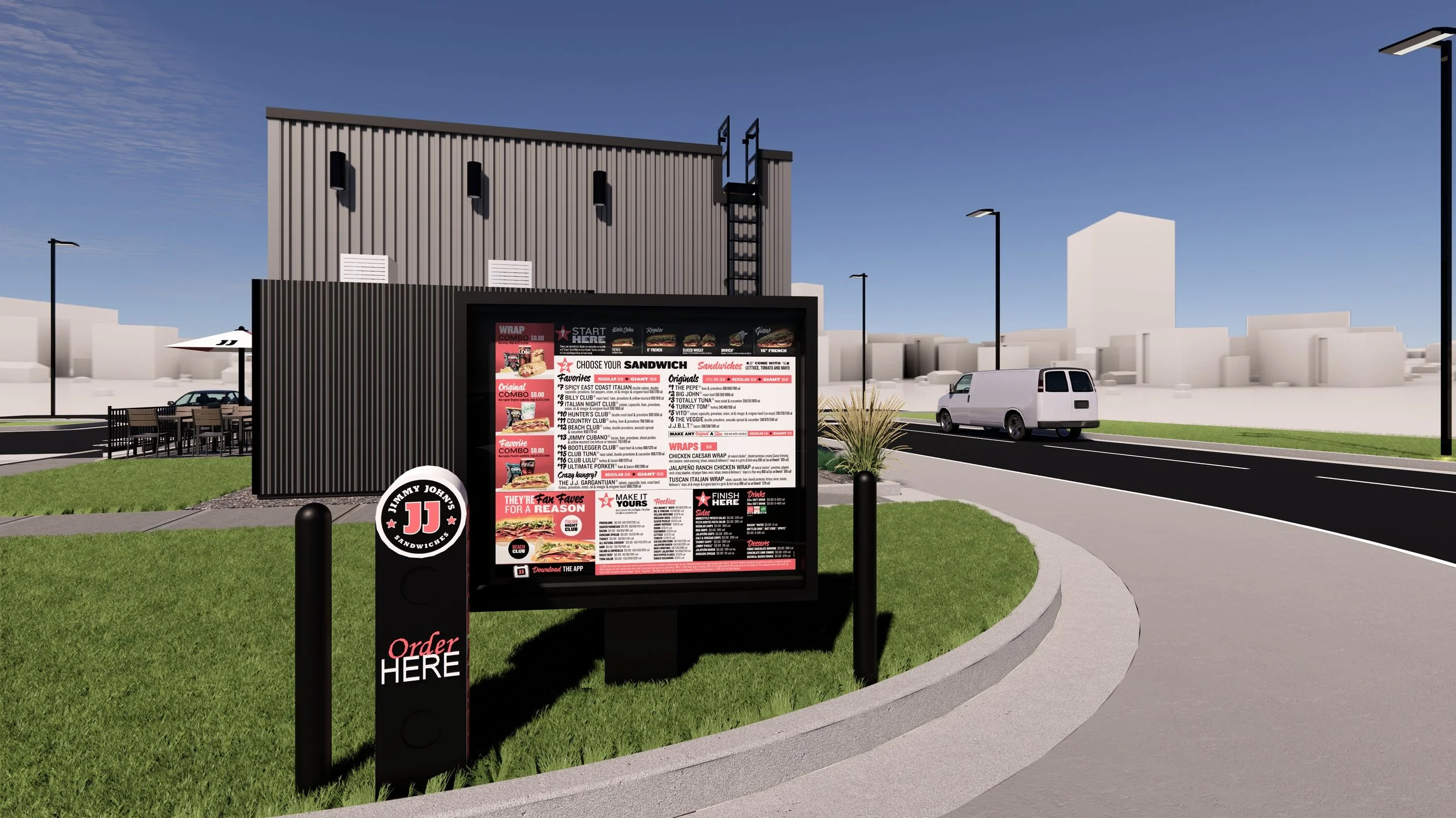 Drive thru sign viewed from driving lane #jimmyjohns