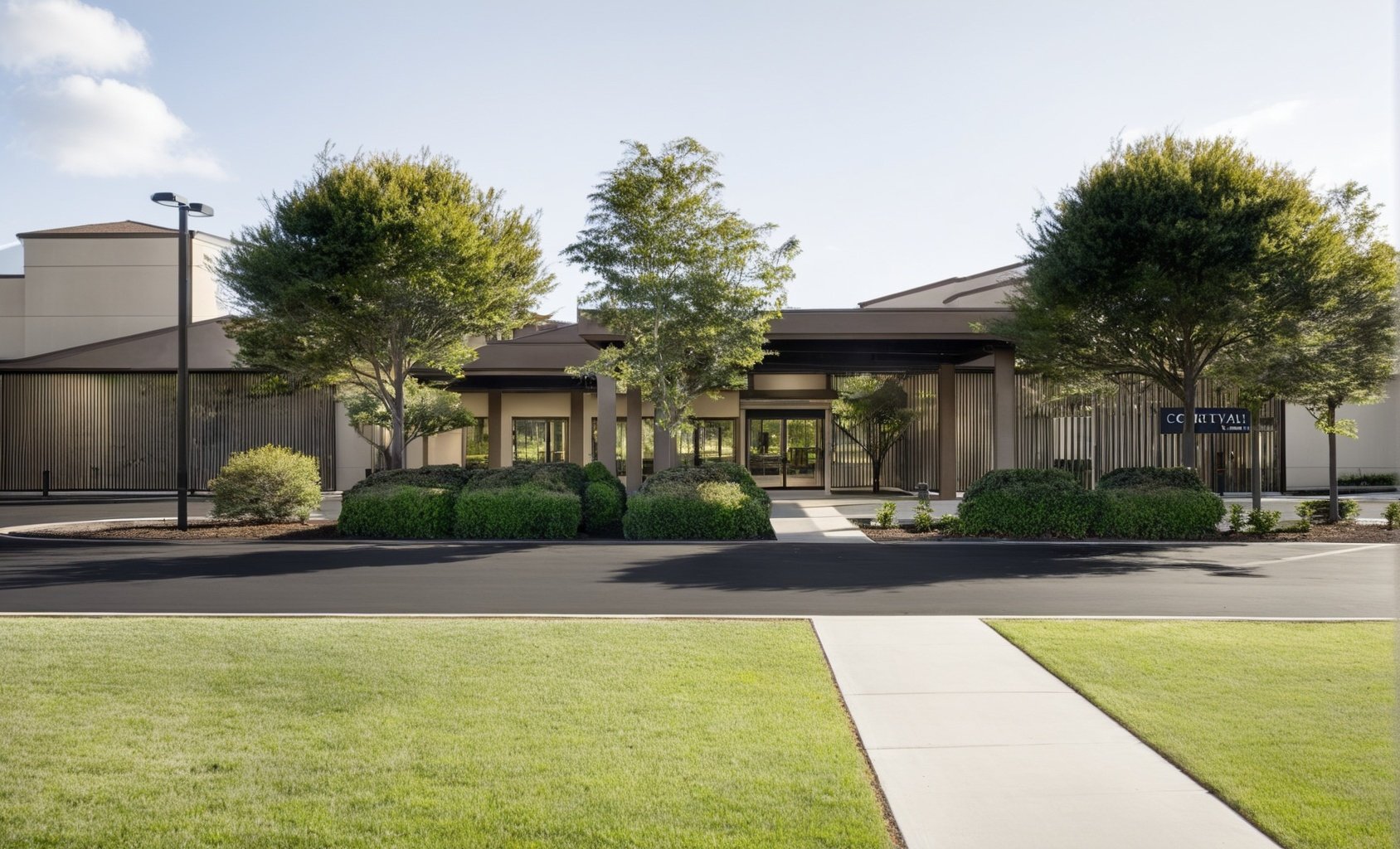 Exterior view of front driveway with main door in the background. #marriott #marriotthotels #marriottbonvoy #marriottcourtyard