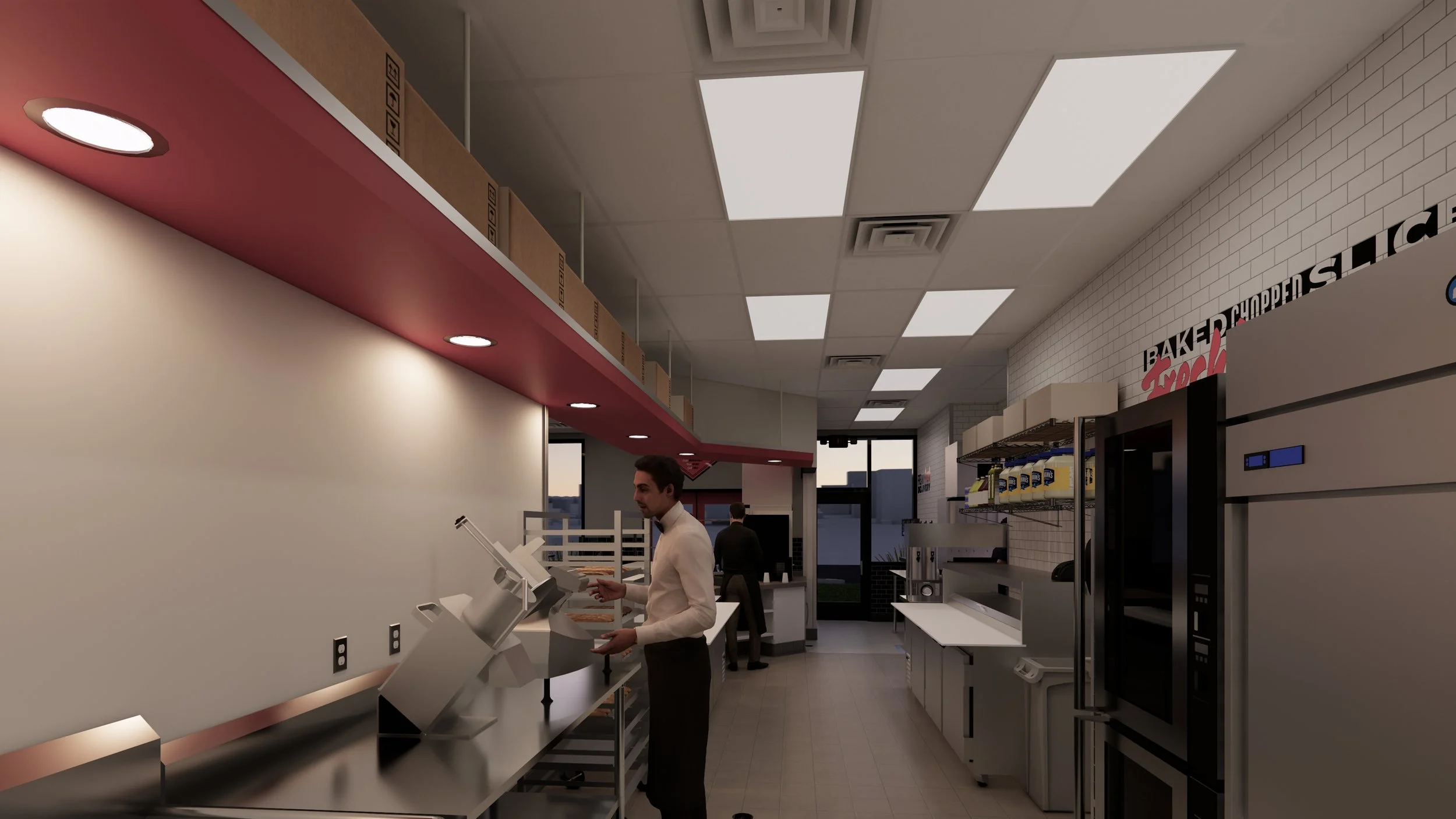 Interior view of kitchen. Prep and storage area #jimmyjohns 