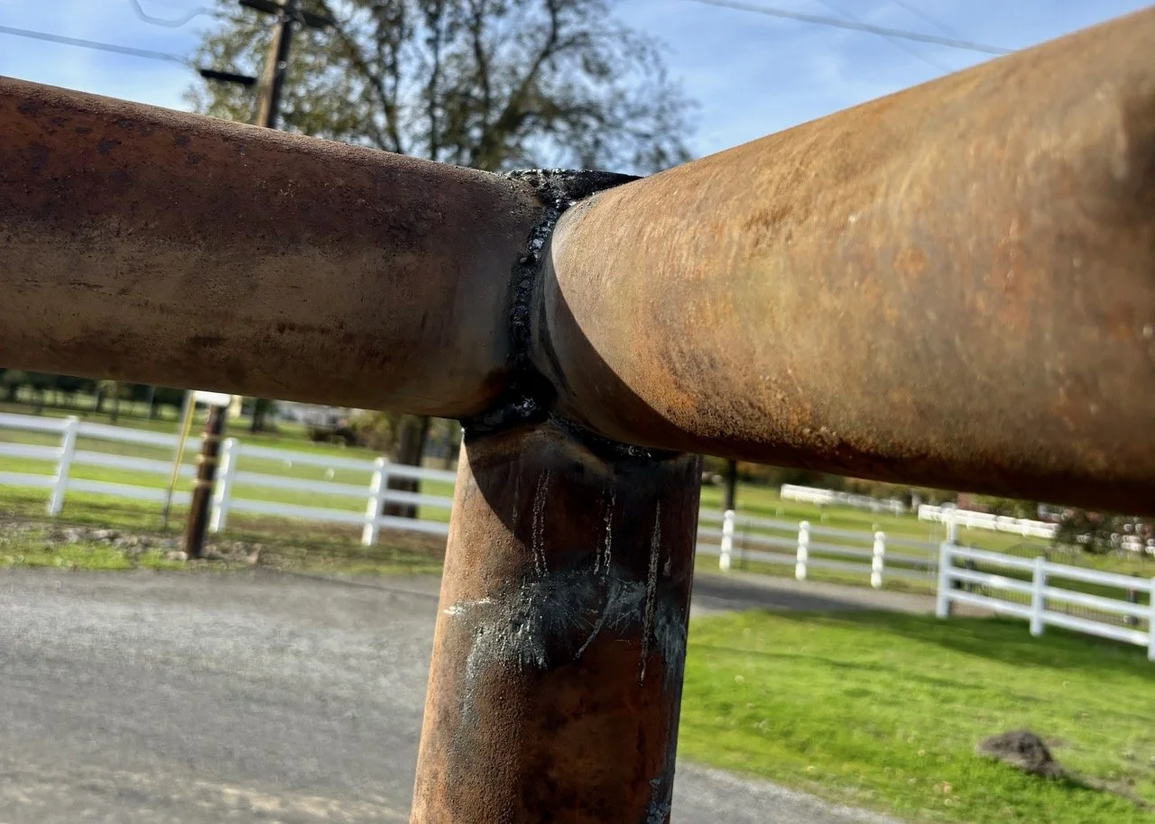 4.5" Pipe Fence Install in Palo Cedro, CA (6/7)