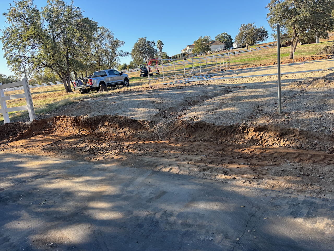 Horse Arena Erosion Repair with Block Retaining Wall in Palo Cedro, CA (1/8)