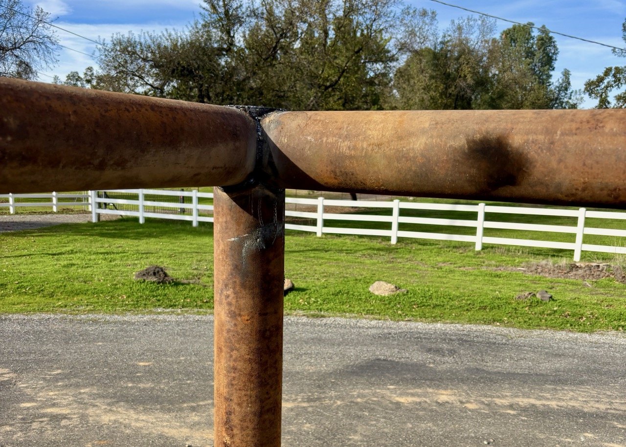 4.5" Pipe Fence Install in Palo Cedro, CA (7/7)