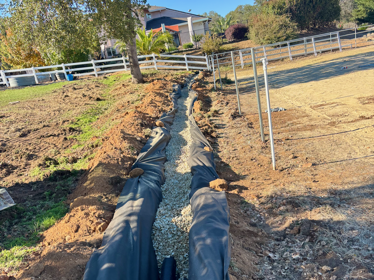 Horse Arena Erosion Repair with Block Retaining Wall in Palo Cedro, CA (4/8)