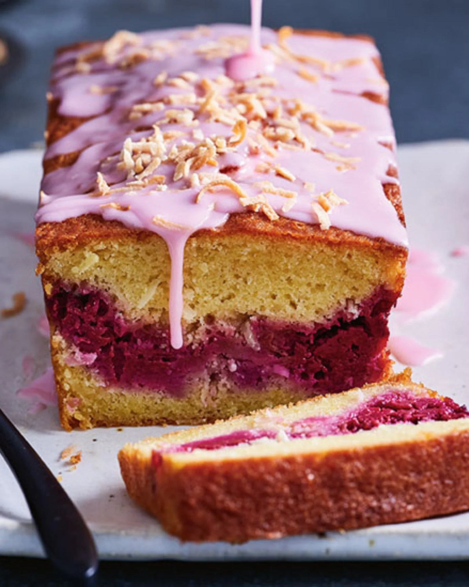 Pretty as a picture, and even better to eat 🍰

This raspberry and coconut ripple loaf cake is your perfect counter cake. One that sits proudly on the bench and gets picked at all week.

Simple, delicious and made with ingredients from @colessupermar