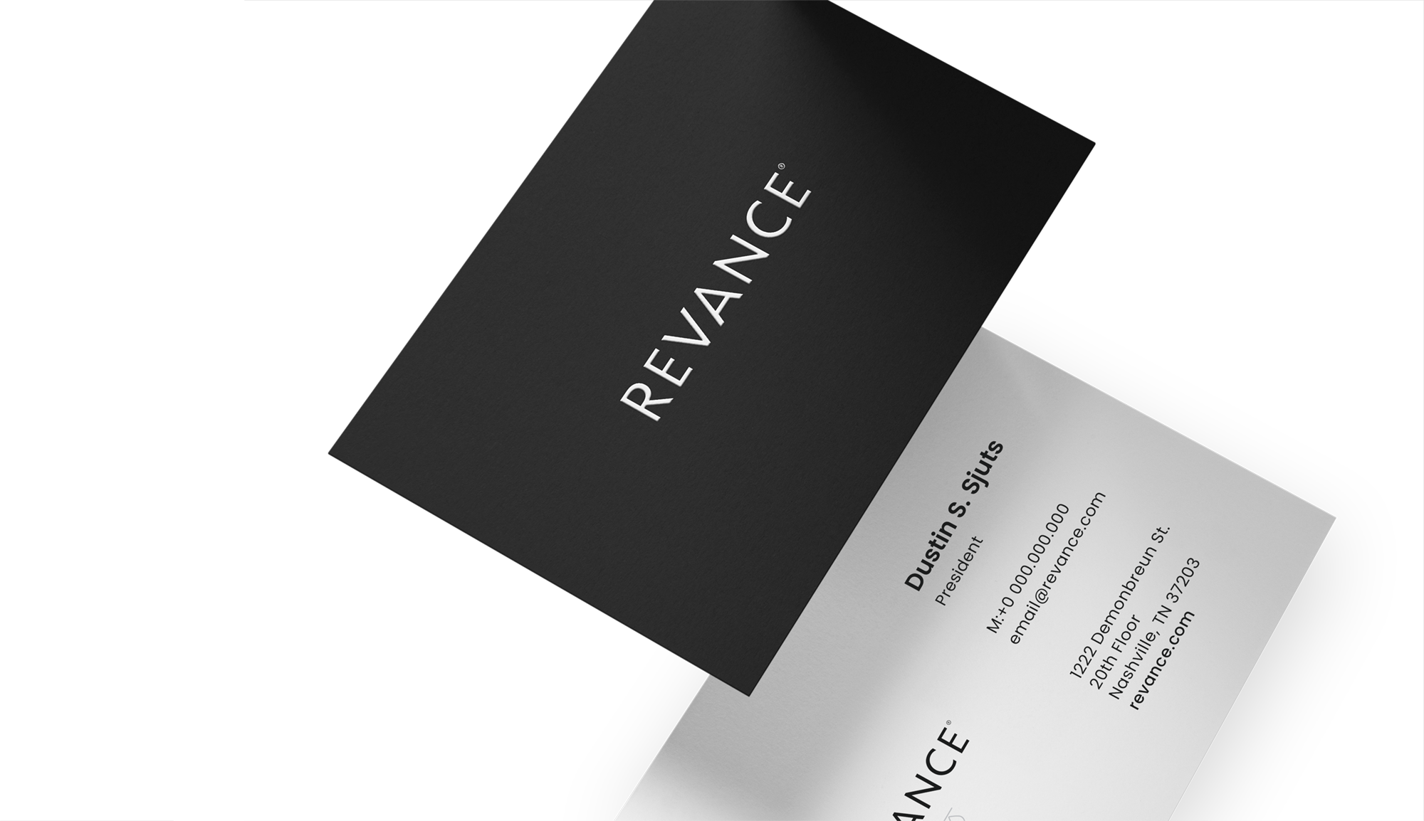 LMH Design Co Revance business card