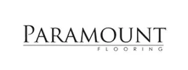 Logo for Paramount Flooring in classic typography, in black and white