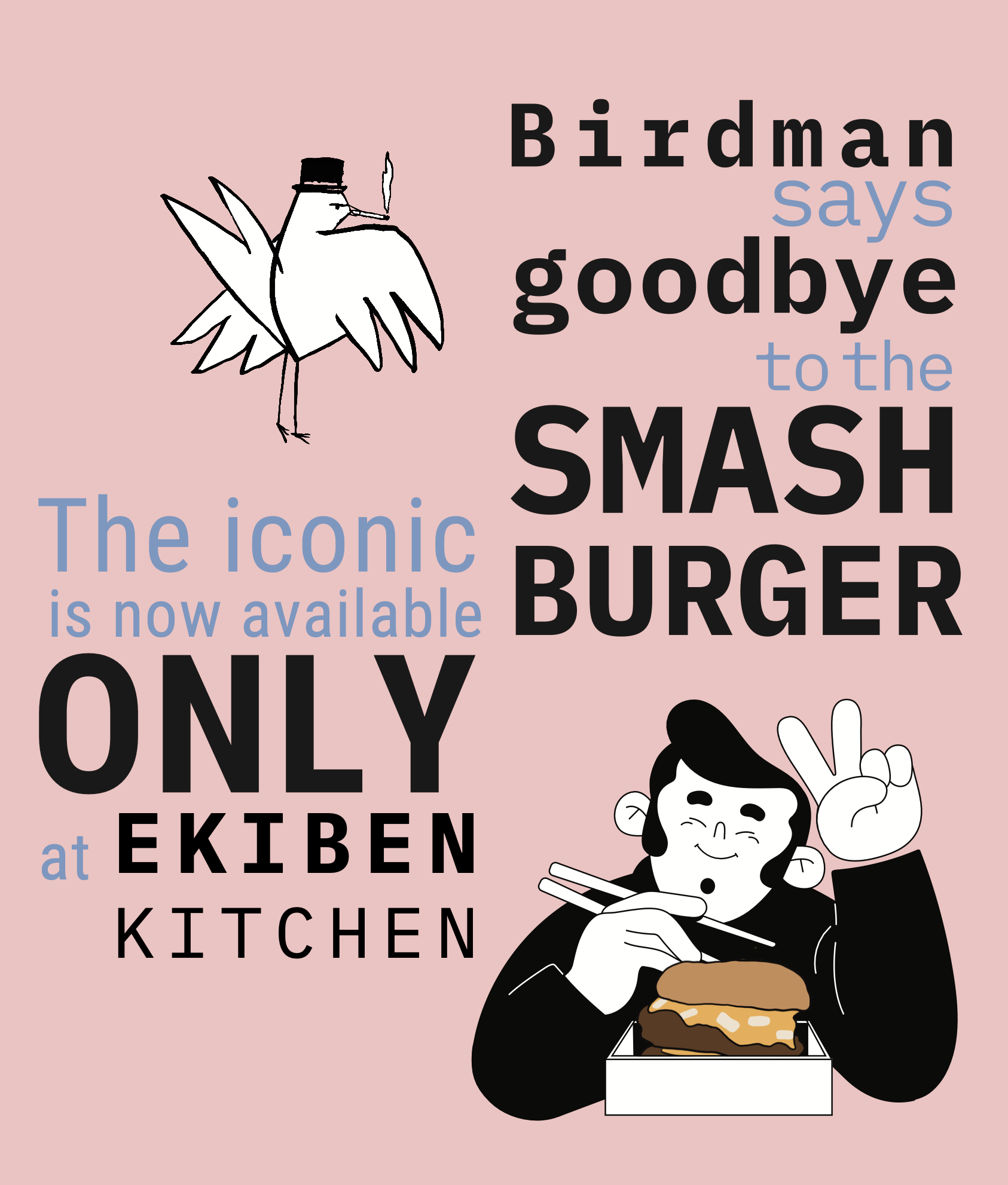 The Birdman Smash Burger Finds a Permanent Home at Ekiben Kitchen