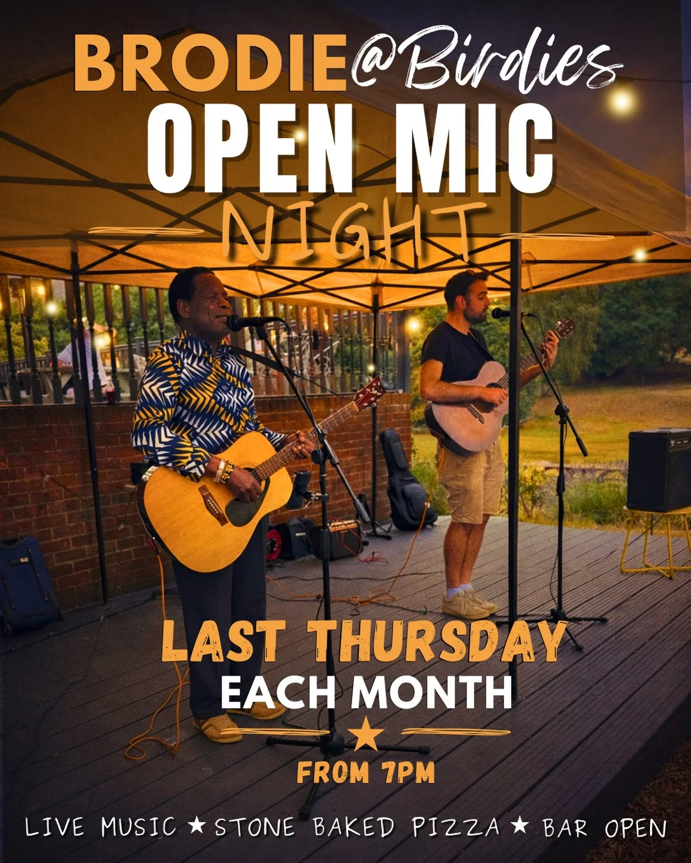 🎤 Brodie&rsquo;s Open Mic Night returns to Birdies

Starting Thursday 30th April, Open Mic will now happen once a month on the last Thursday of each month.

Hosted by Brodie Mauluka and Jamie Barton, it&rsquo;s a relaxed night of live music where lo
