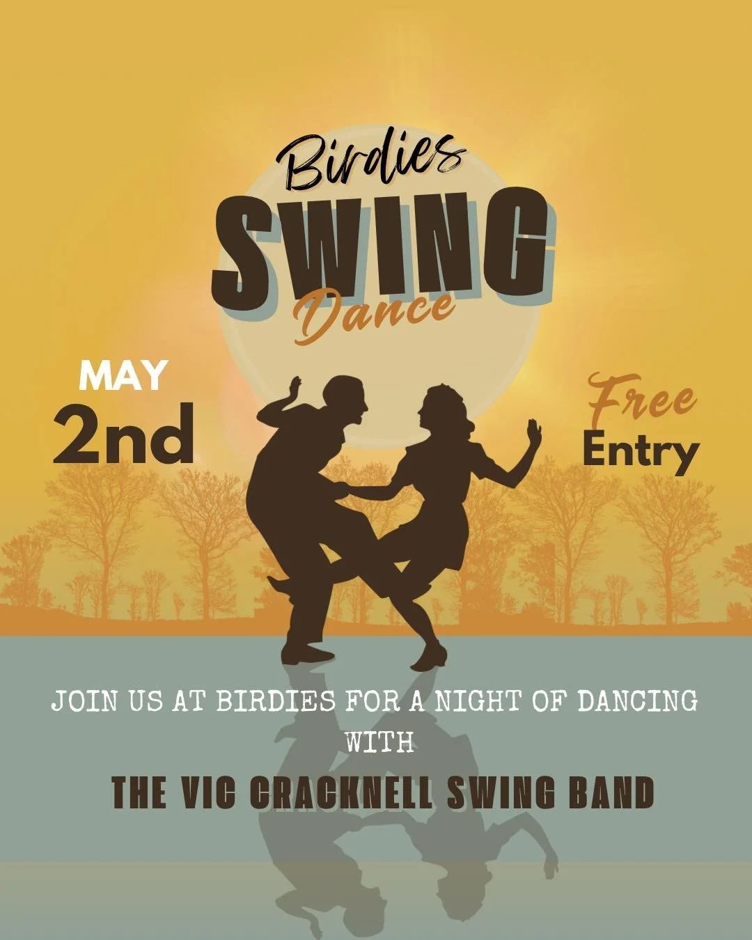 SWING DANCE AT BIRDIES 💃🕺
SAT 2nd MAY

This was one of our favourite nights last year&hellip; and it&rsquo;s back next week! 

The Vic Cracknell Swing Band will be playing live, so let&rsquo;s push a few tables back and make a night of it&hellip;

