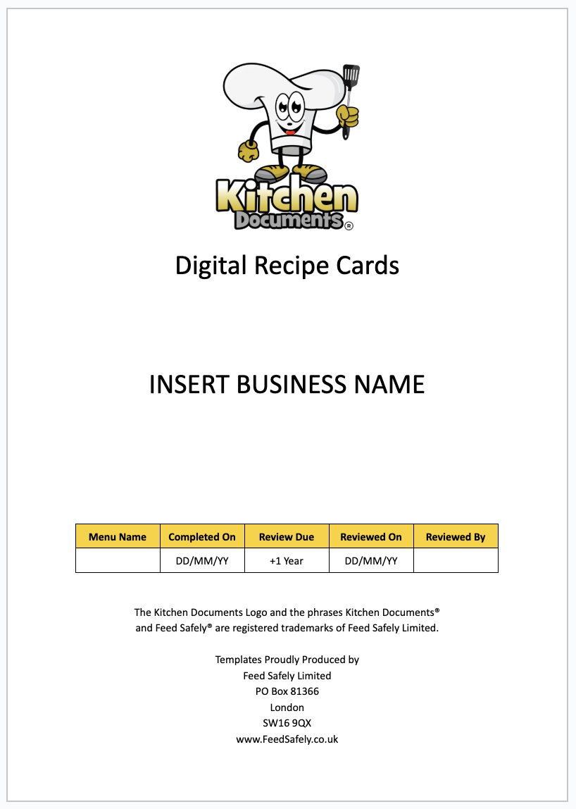 Recipe Cards (Instant Access)