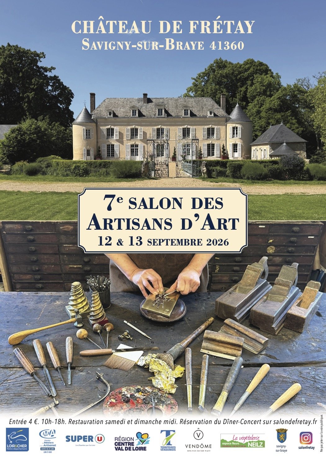 Flyer du 7ème Salon des Artisans d'Art du Château de Fretay, édition 2026