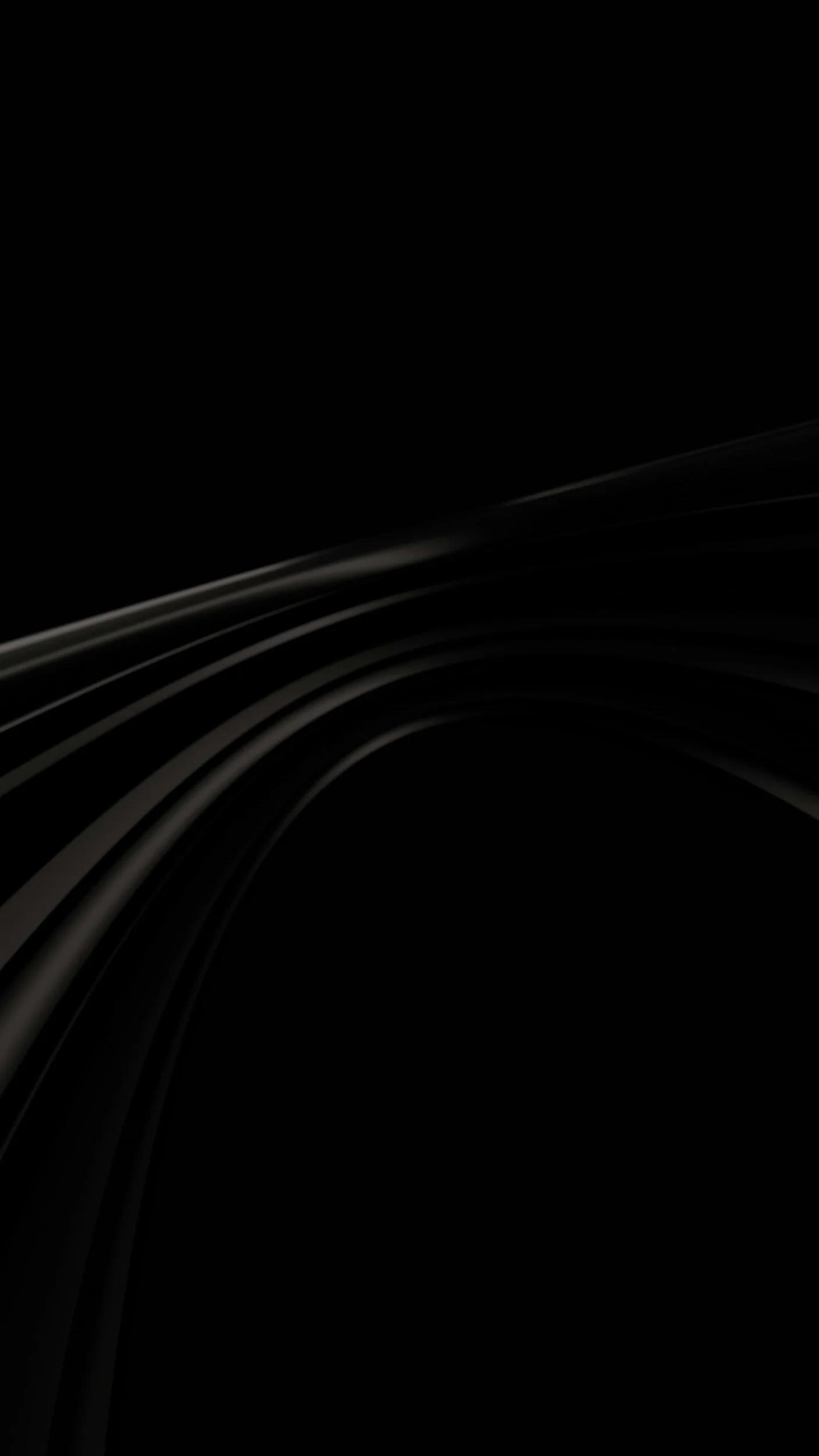 Black background with sleek, flowing silver lines.