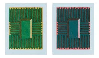Matt Kleberg
Untitled, 2024
Oil stick monotypes on paper (diptych)
24 1/2 x 20 in (62.2 x 50.8 cm)
each sheet 31 1/2 x 27 in (80 x 68.6 cm) each frame Framed
Framed Co-published by Farrington Press and Josh Pazda Hiram Butler