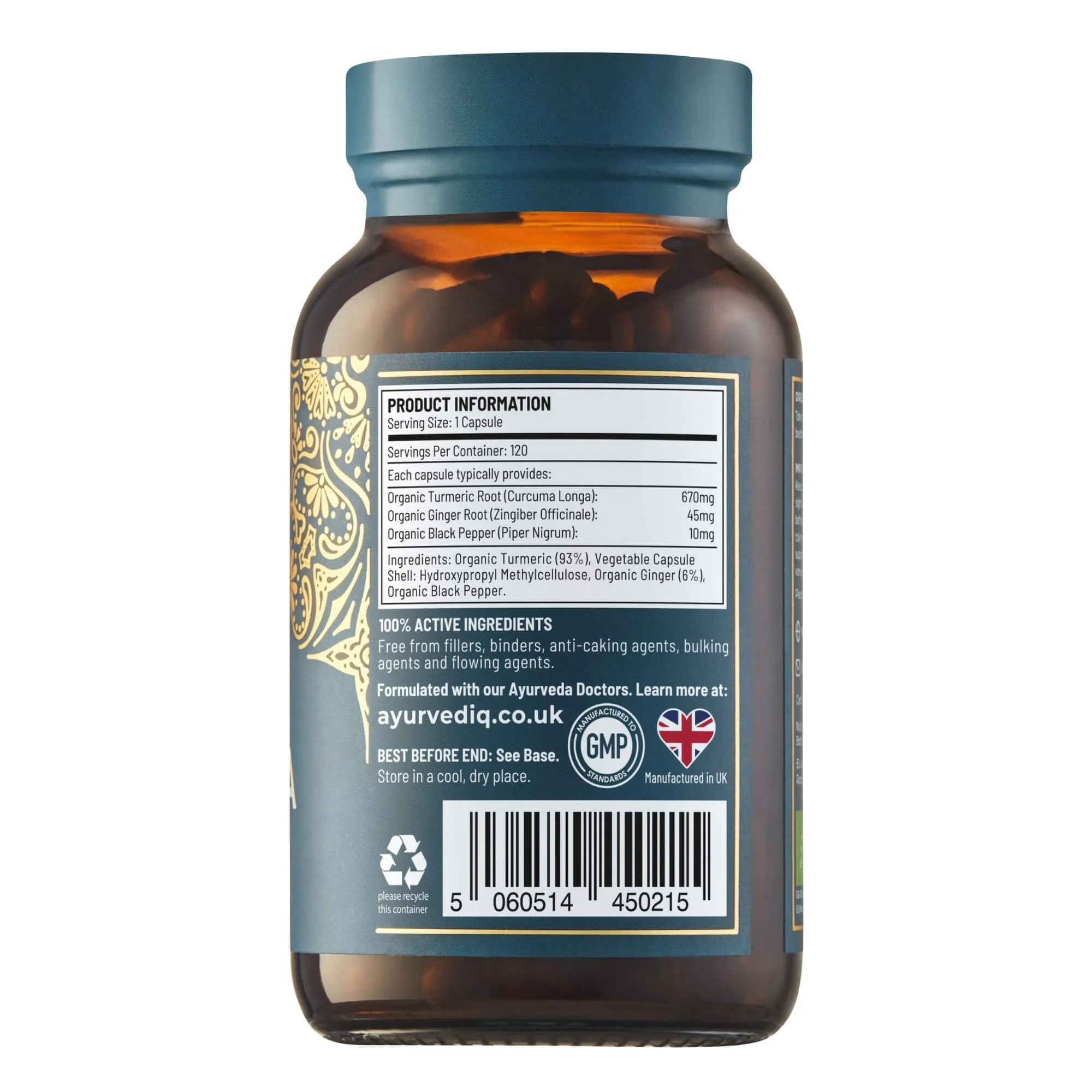 Ayurvediq - Organic Turmeric 120s - Back.jpg