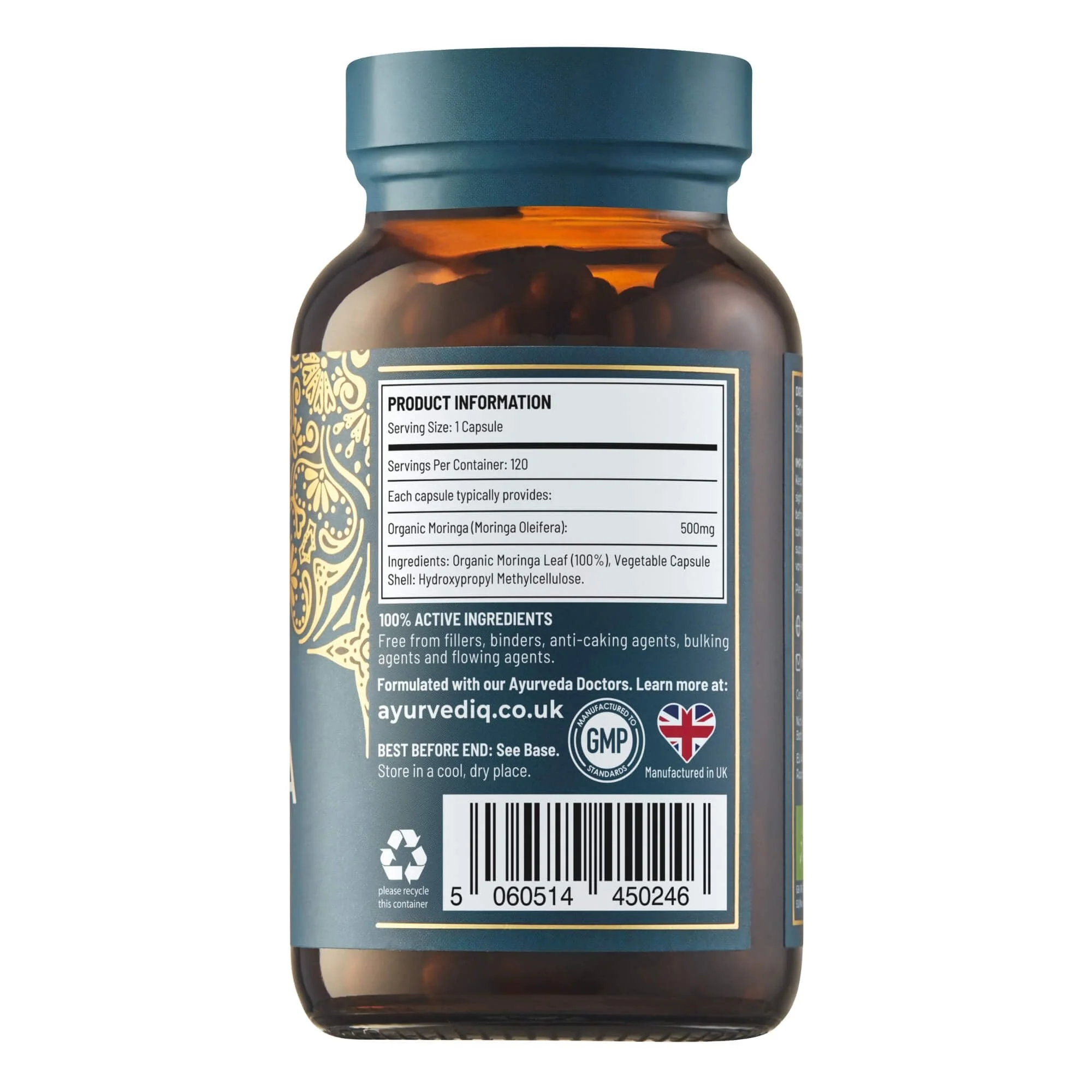 Ayurvediq - Organic Moringa 120s - Back.jpg