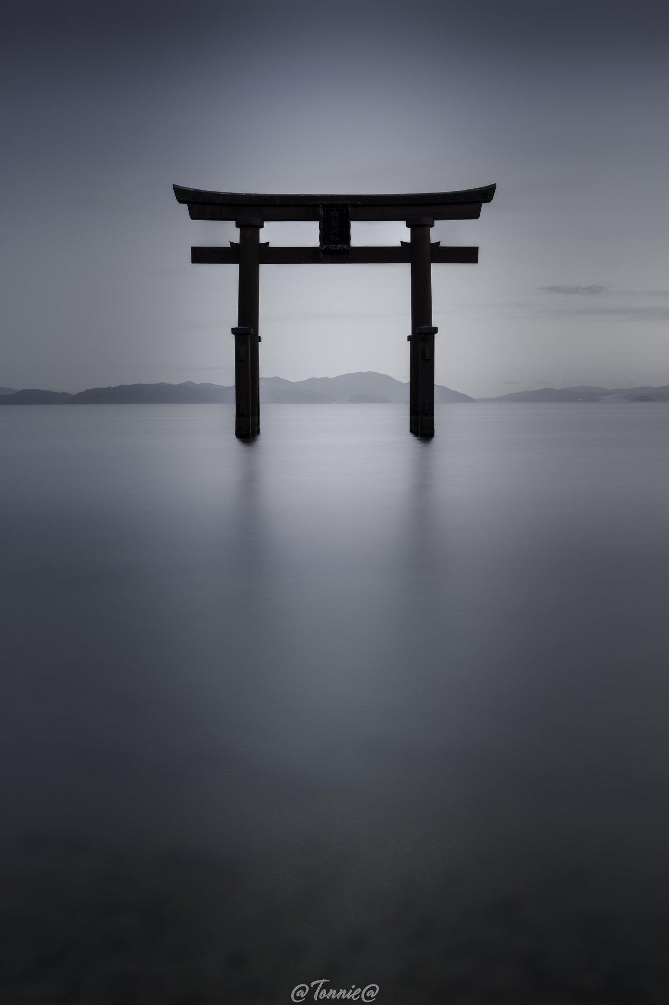 Lake Biwa torri verticaal en silhouette .jpg