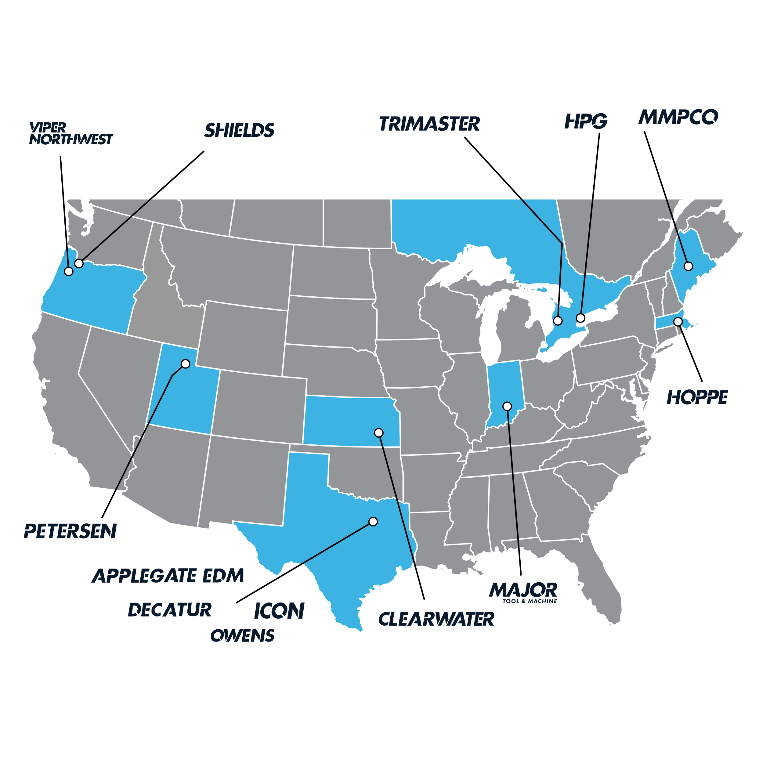 Precinmac Map of Facilities