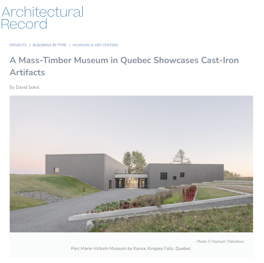 Le Musée du Parc Marie-Victorin présenté par Architectural Record