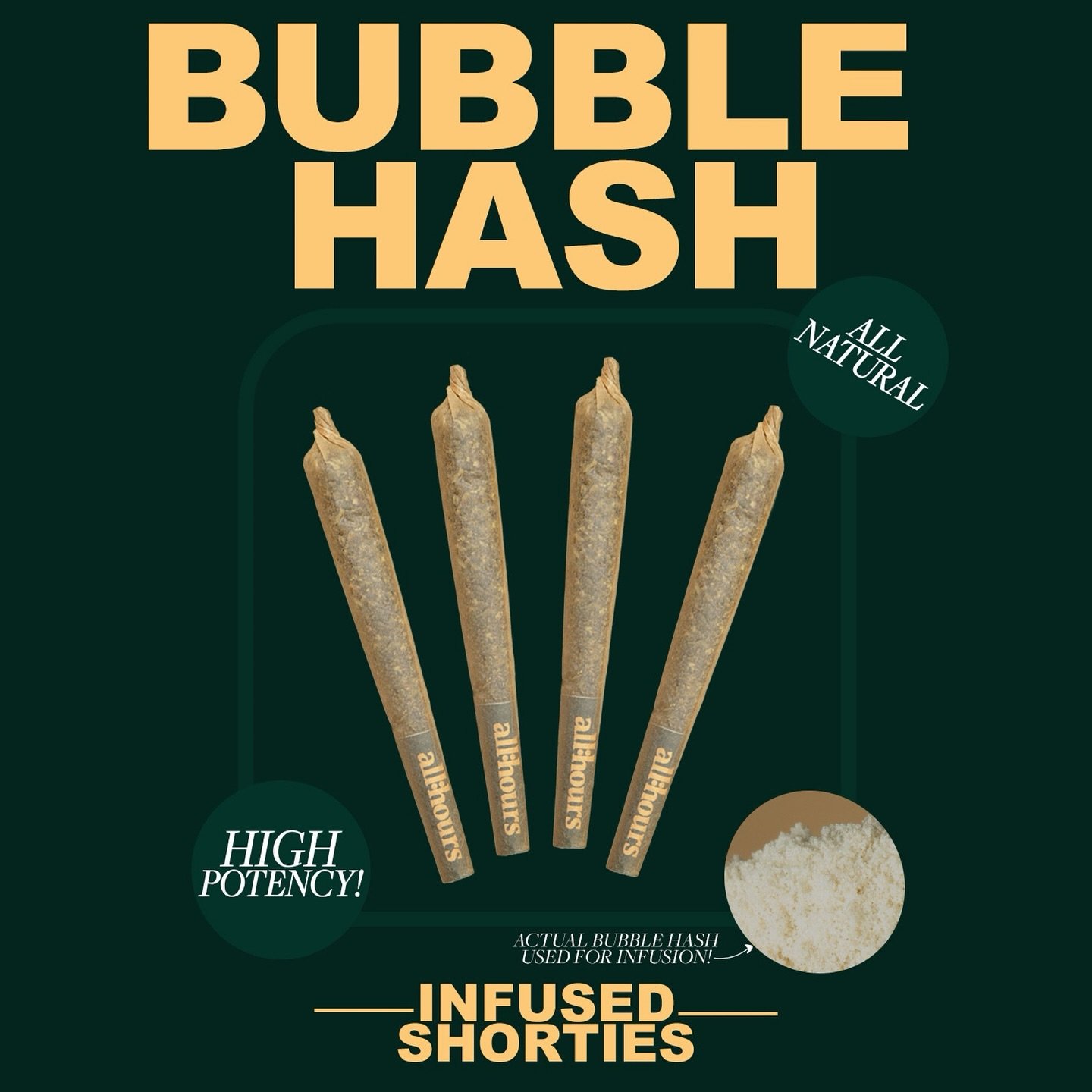 Natural, potent and, full of flavor 🫧👈🏻🌞👉🏻🌱 

Our new Bubble H*sh Infused Shorties are all natural and made with the care to promote the smooth and potent flavors of our premium flower with more than a little boost to potency. 🍃🫧

Chill out 
