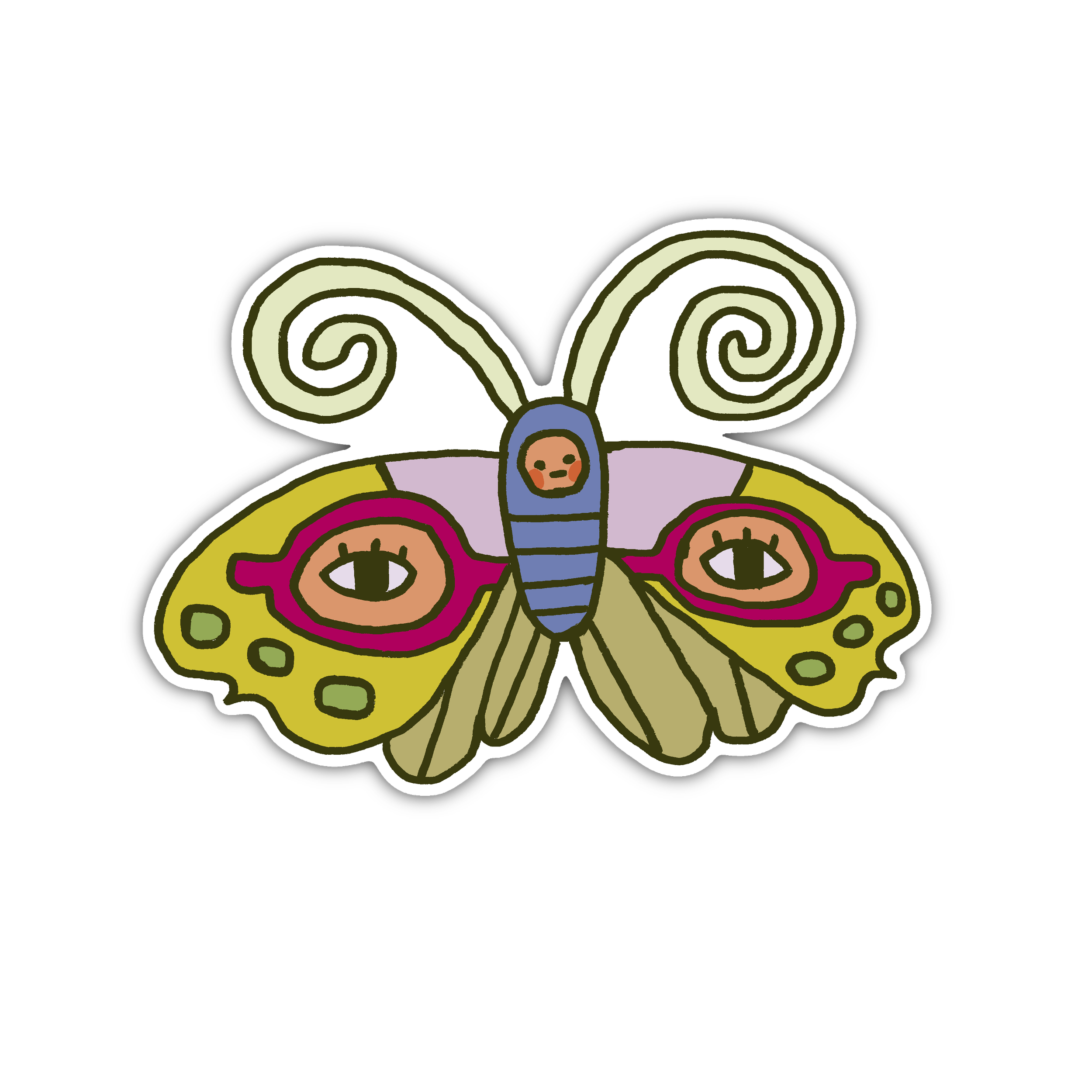glasses moth sticker