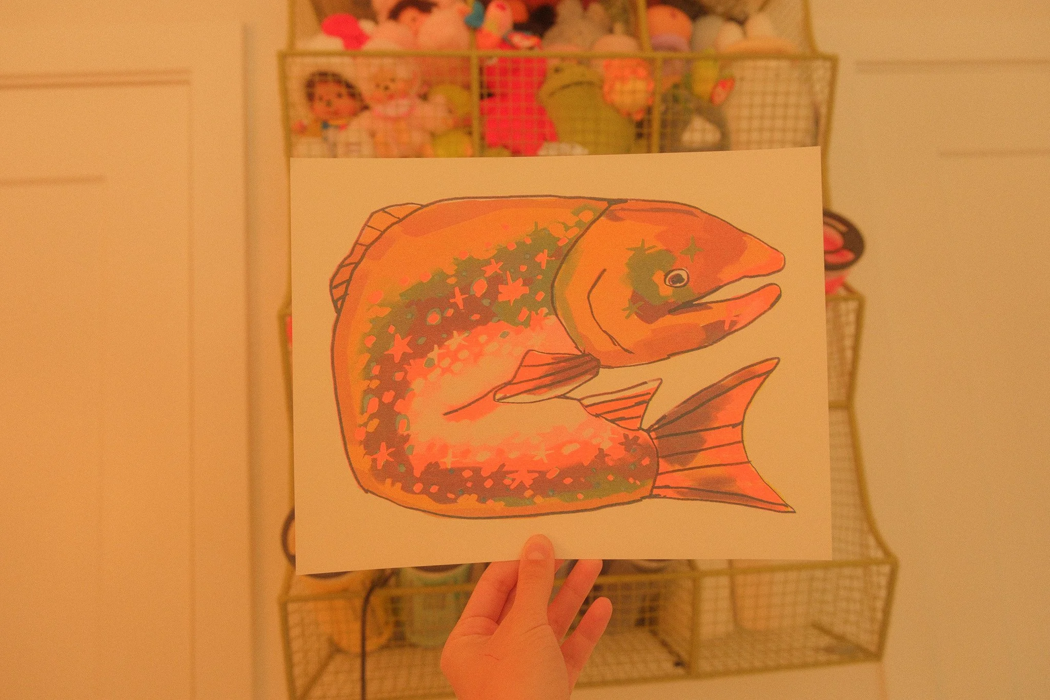 salmon riso print