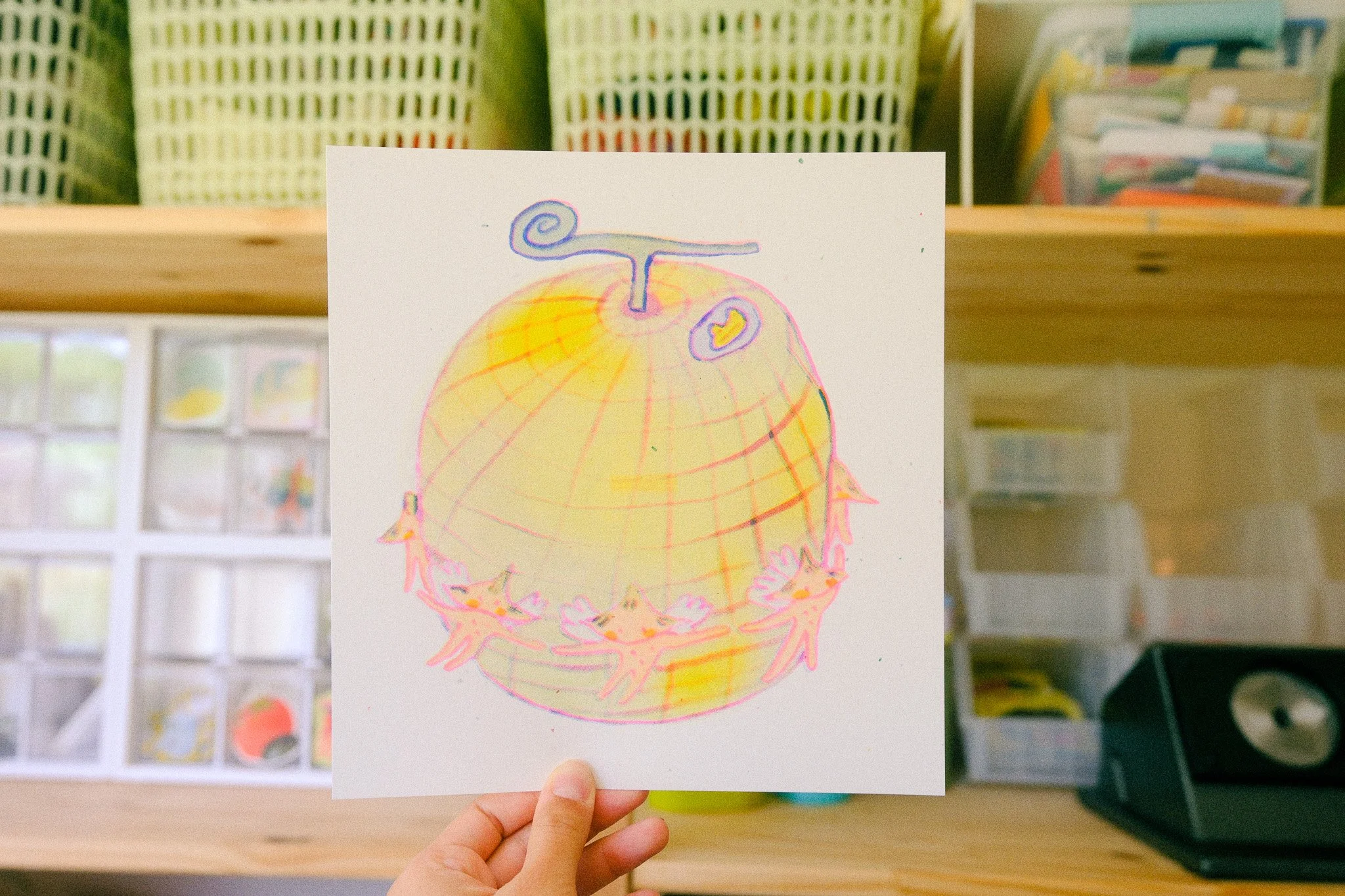 melon dance riso print