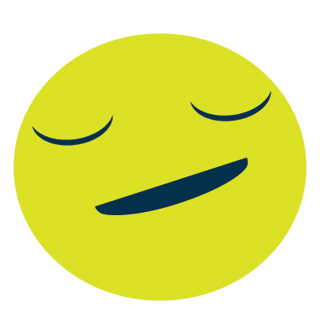 Relieved emoji face with closed eyes and slight smile