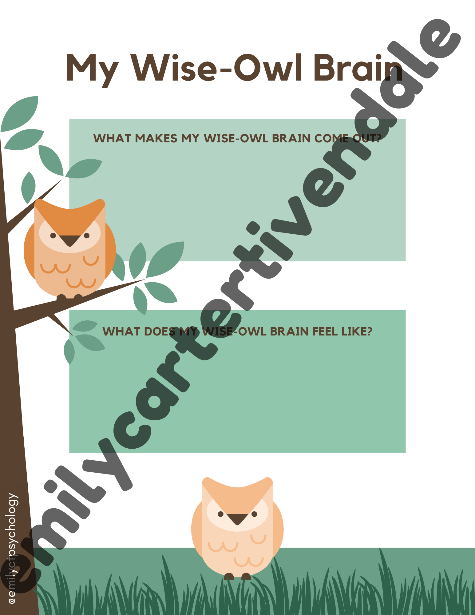 Wise Owl Brain Worksheet