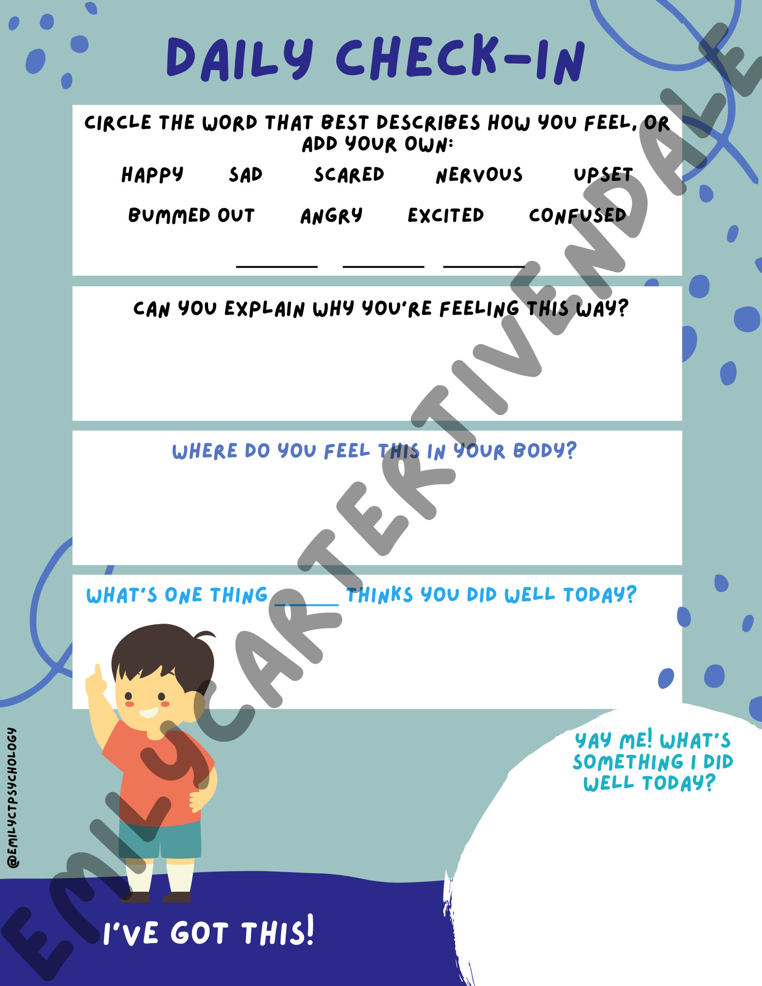 Daily Check-In Sheets