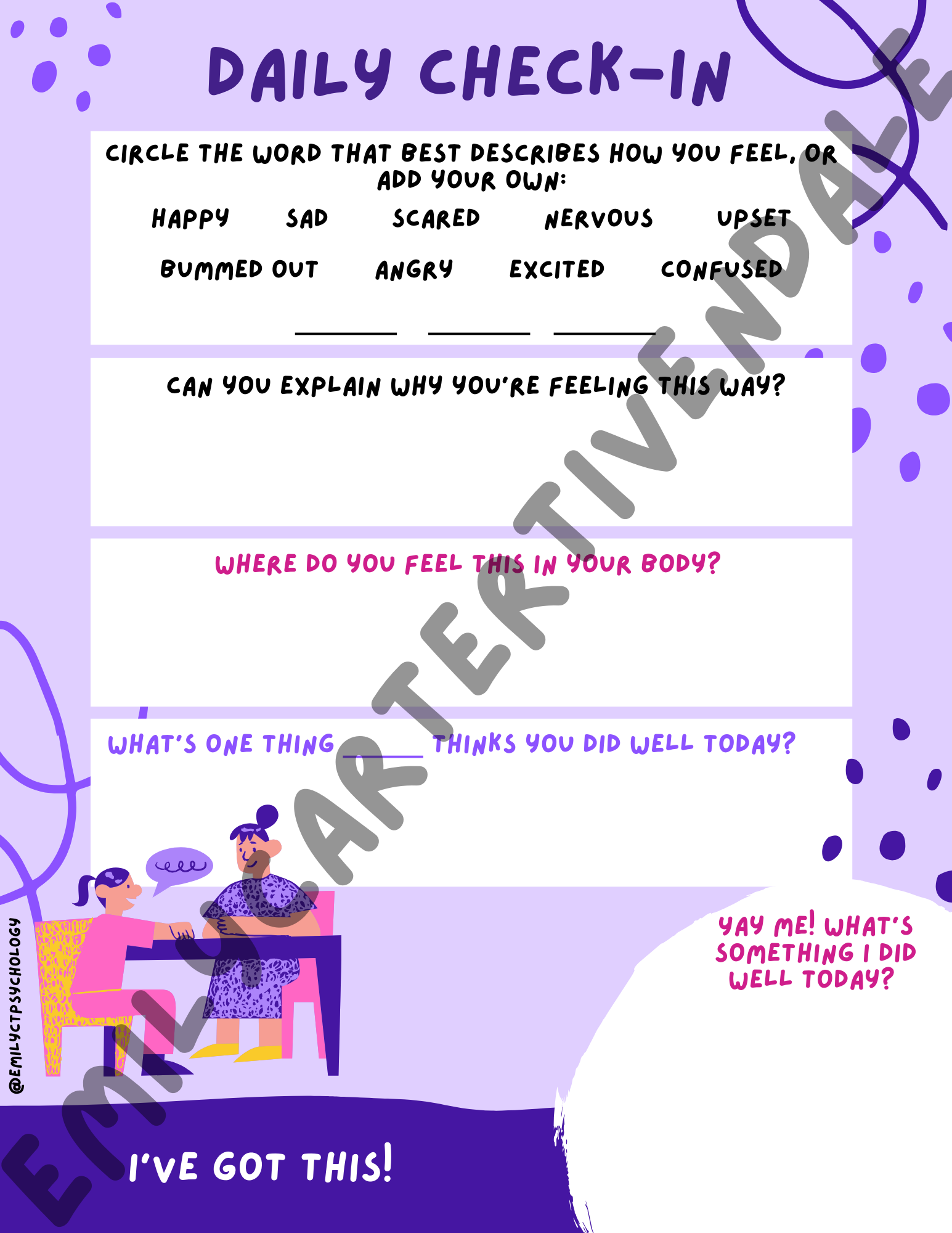 Daily Check-In Sheets