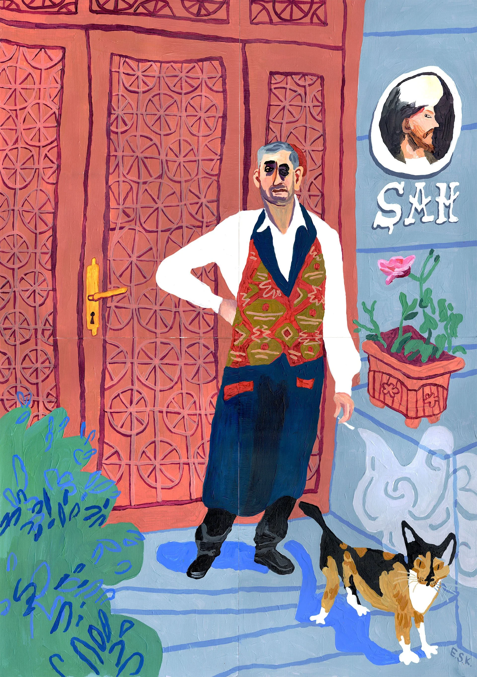 'Shah' | Acrylics on four sheets of paper | 60 x 84 cm | 2025 | $2300