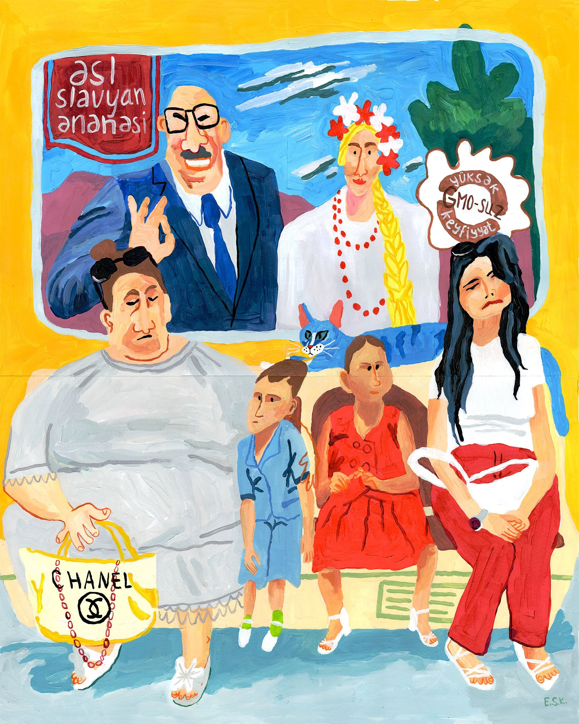 'The Actual Slavic Tradition' | Acrylics on four sheets of paper | 60x74 cm | 2025 | $2500