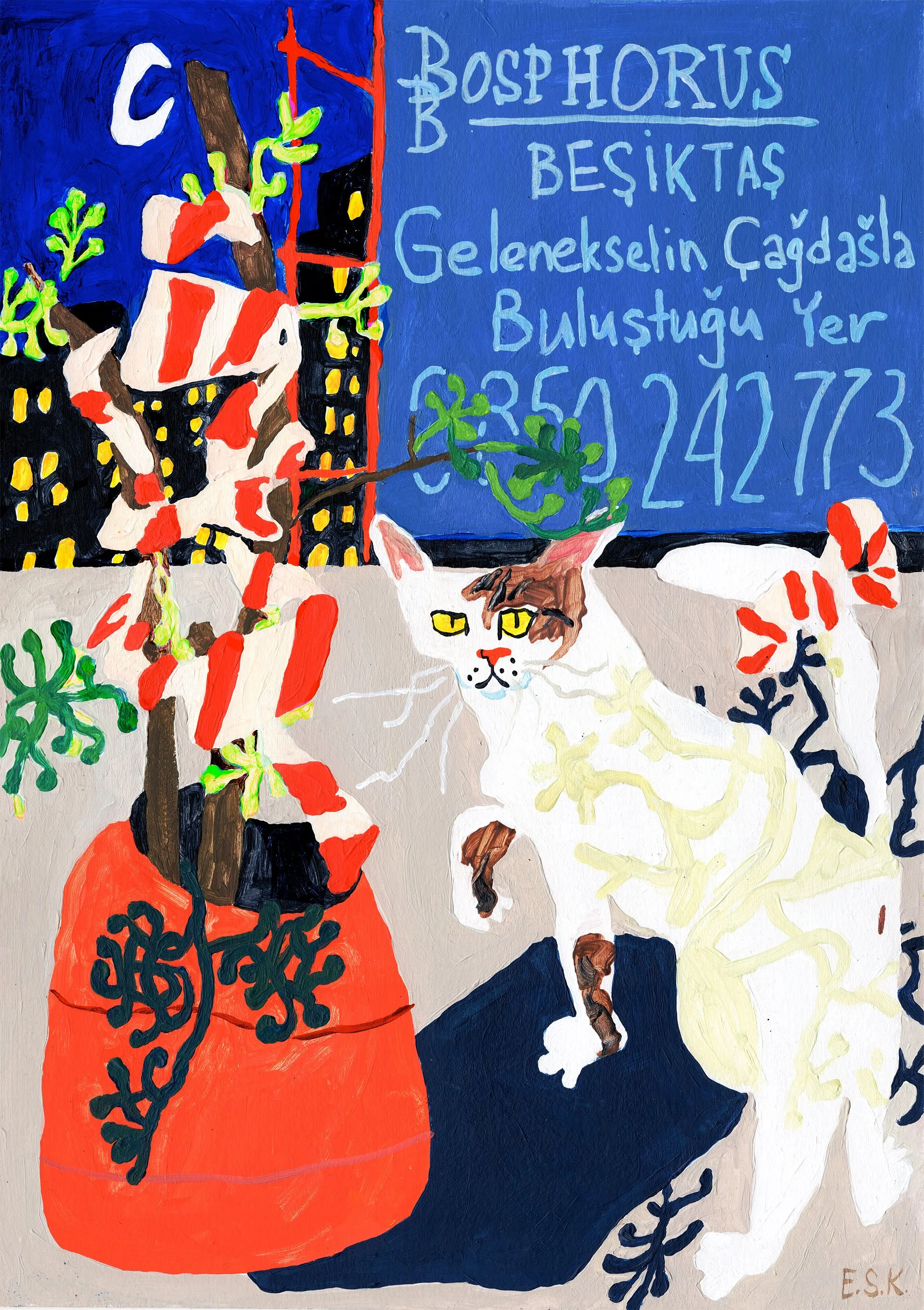 'The Place Where Tradition Meets Modernity' | Acrylics on paper | 30x42 cm | 2025 | $750