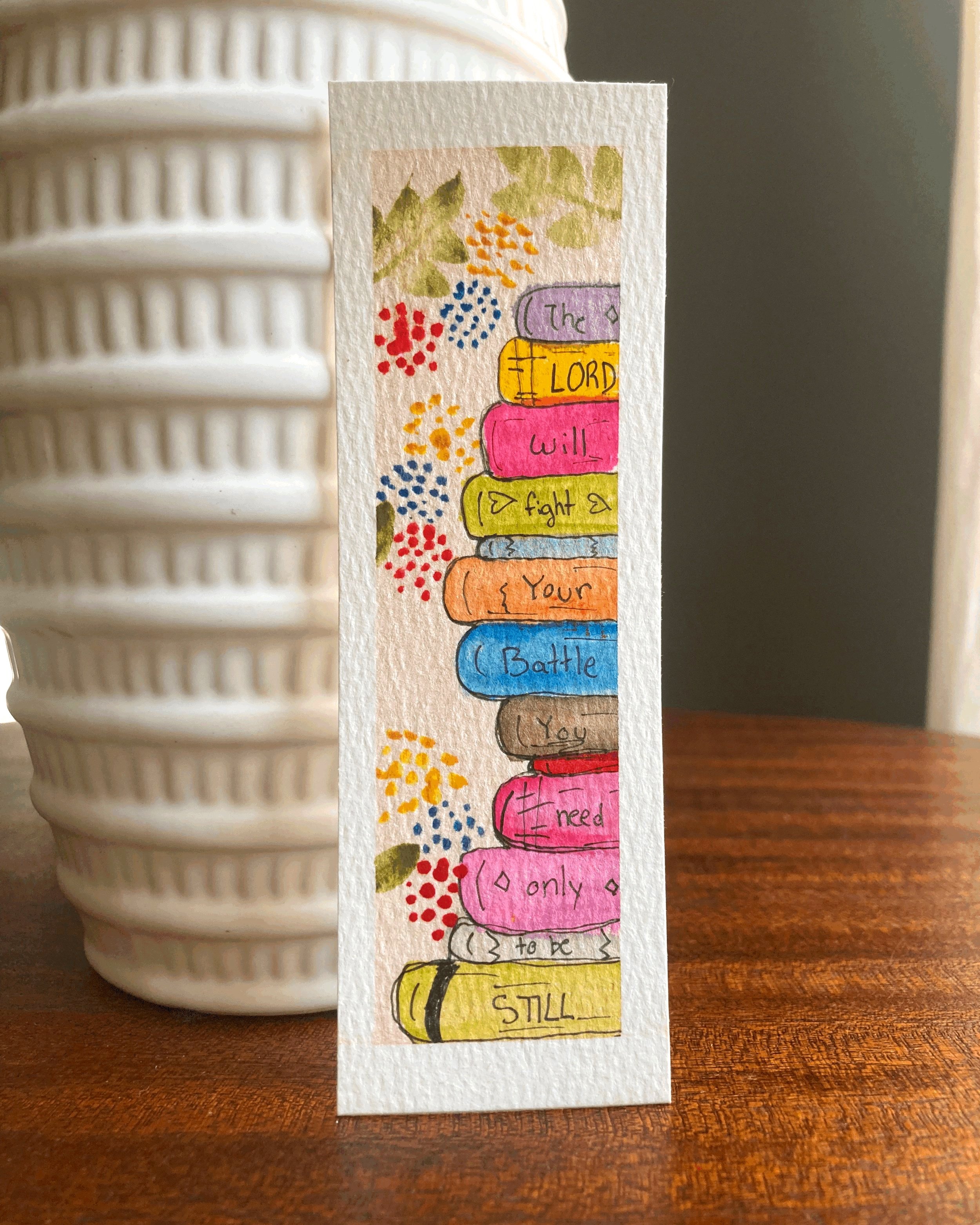 Inspirational Bible Verse Stack of Books Bookmark