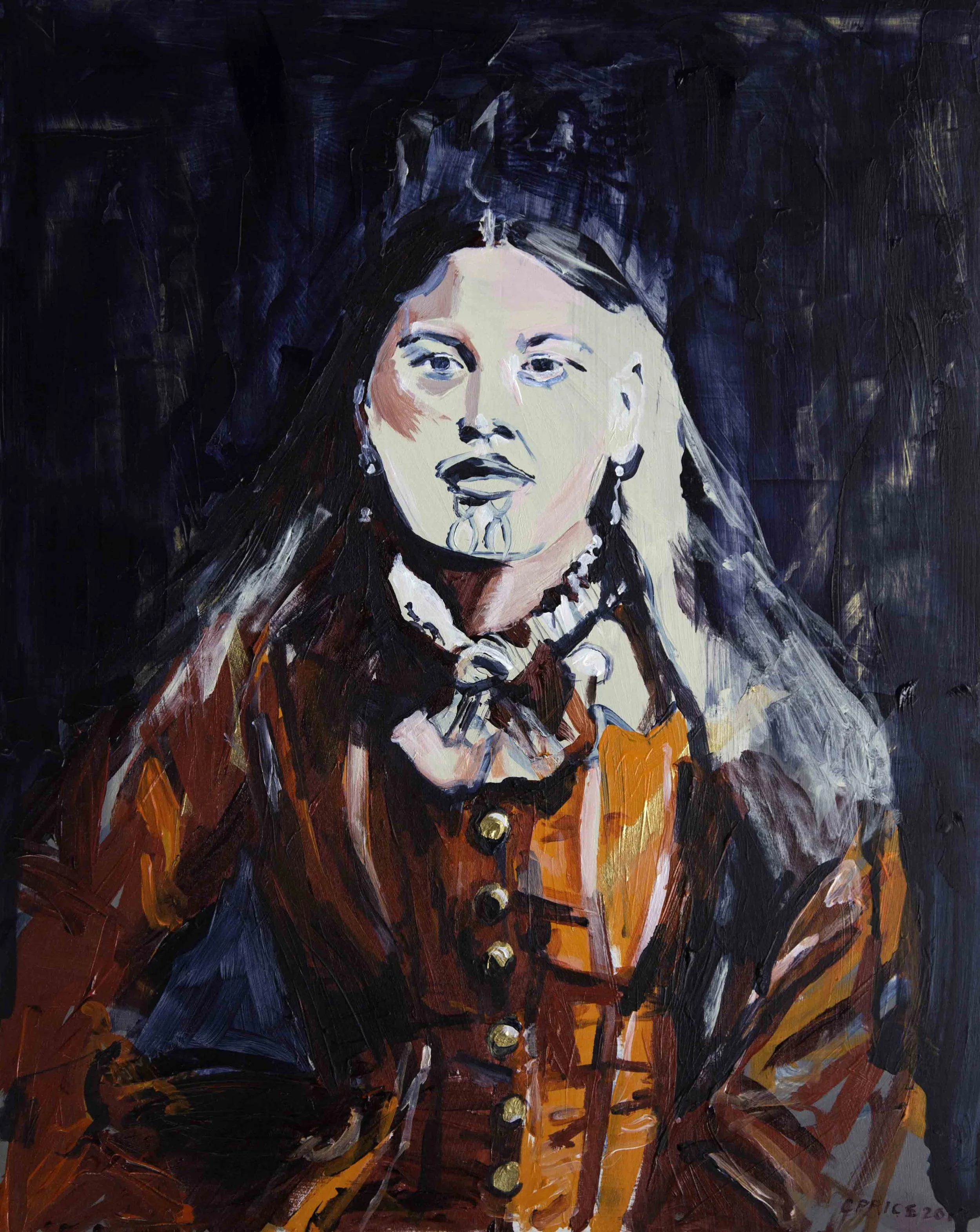 Wuti 16" x 20" Acrylic on wood panel, 2017 SOLD