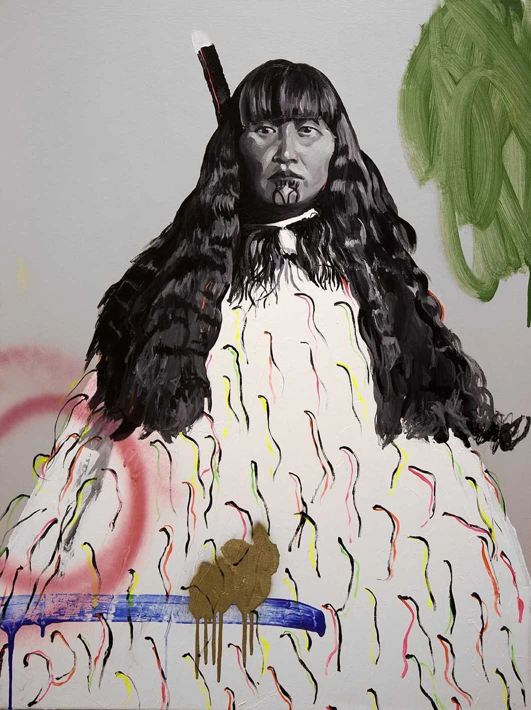 Maunga Makoha, 36" x 48" Acrylic, spray paint on canvas SOLD