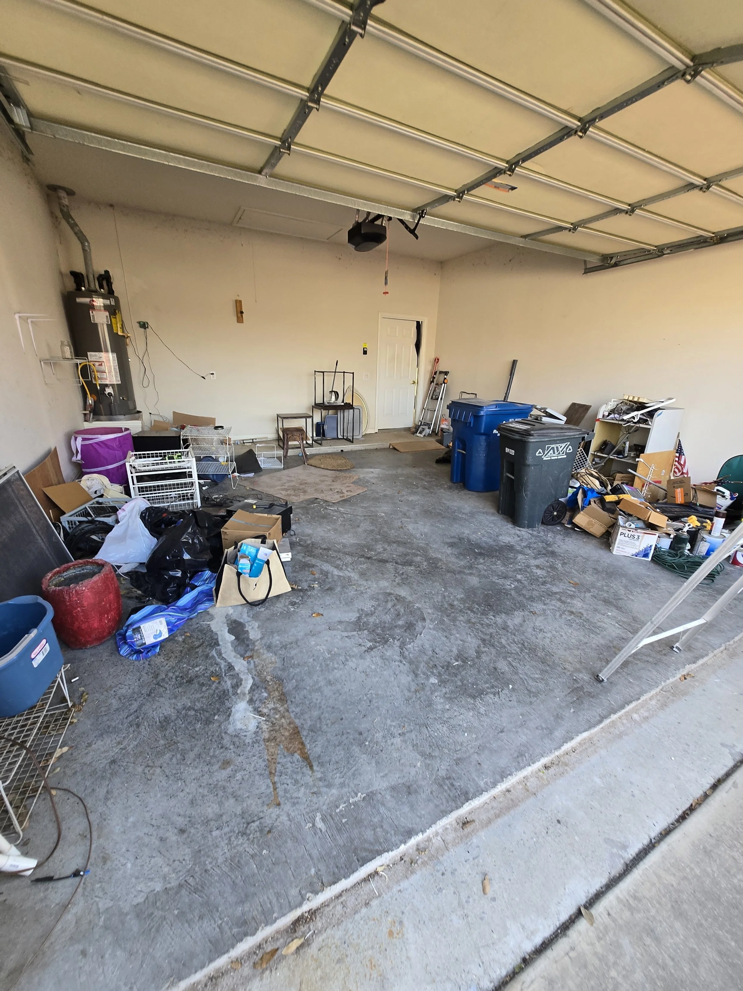 Garage cleanout junk removal project in Plano, TX before cleanup service