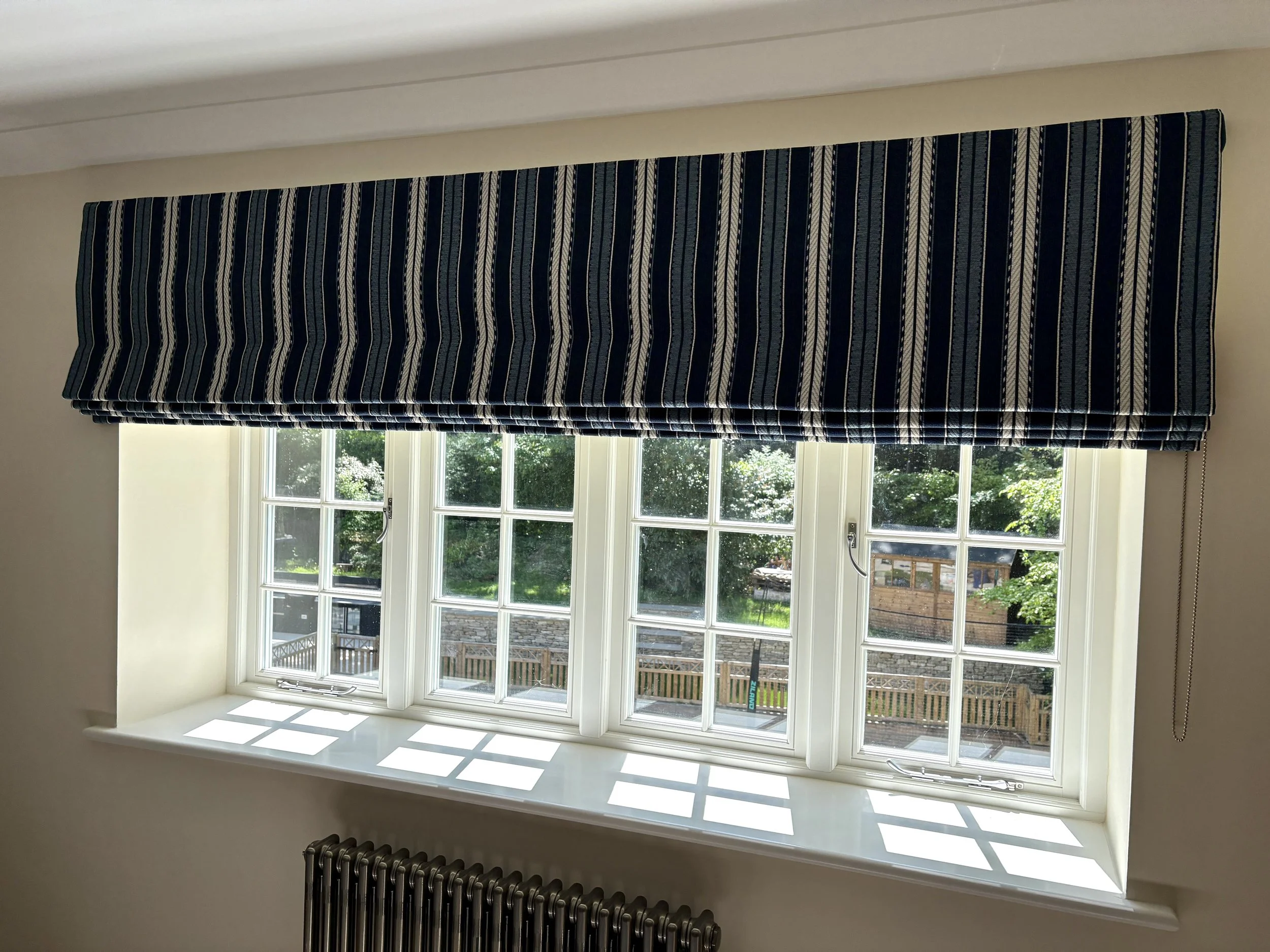 Roman Blind, outside the recess.