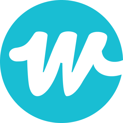 Blue circular logo with white stylized 'W' in the center.