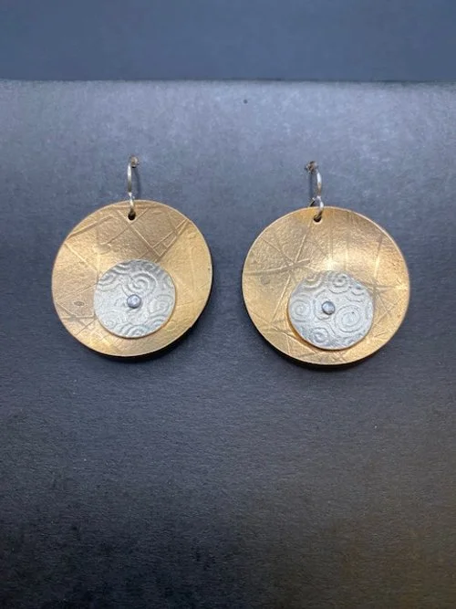 $165 | Earrings: Gold-filled / Sterling Silver disk