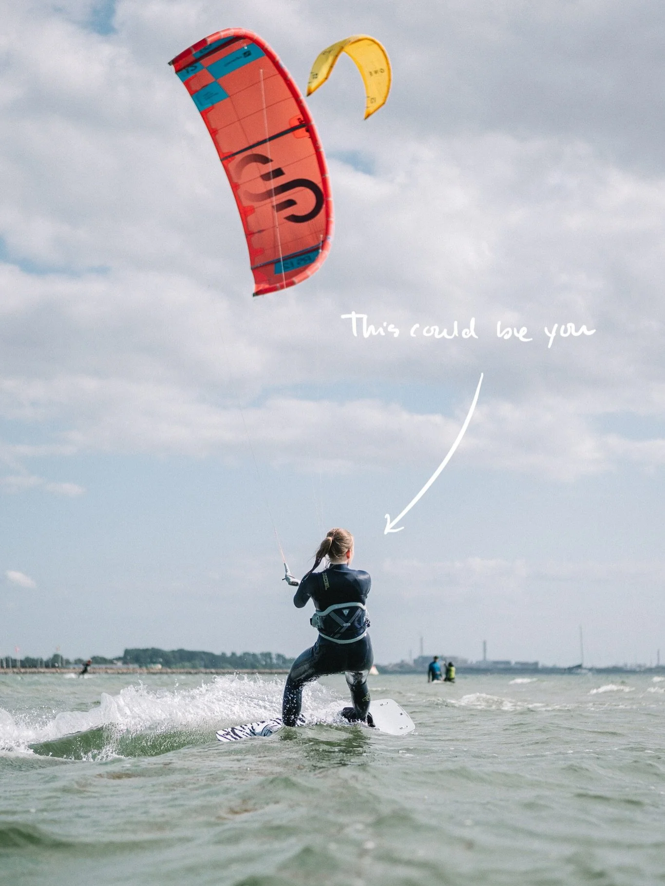 Learn how to kitesurf at girls camp May 22-24th 🪁