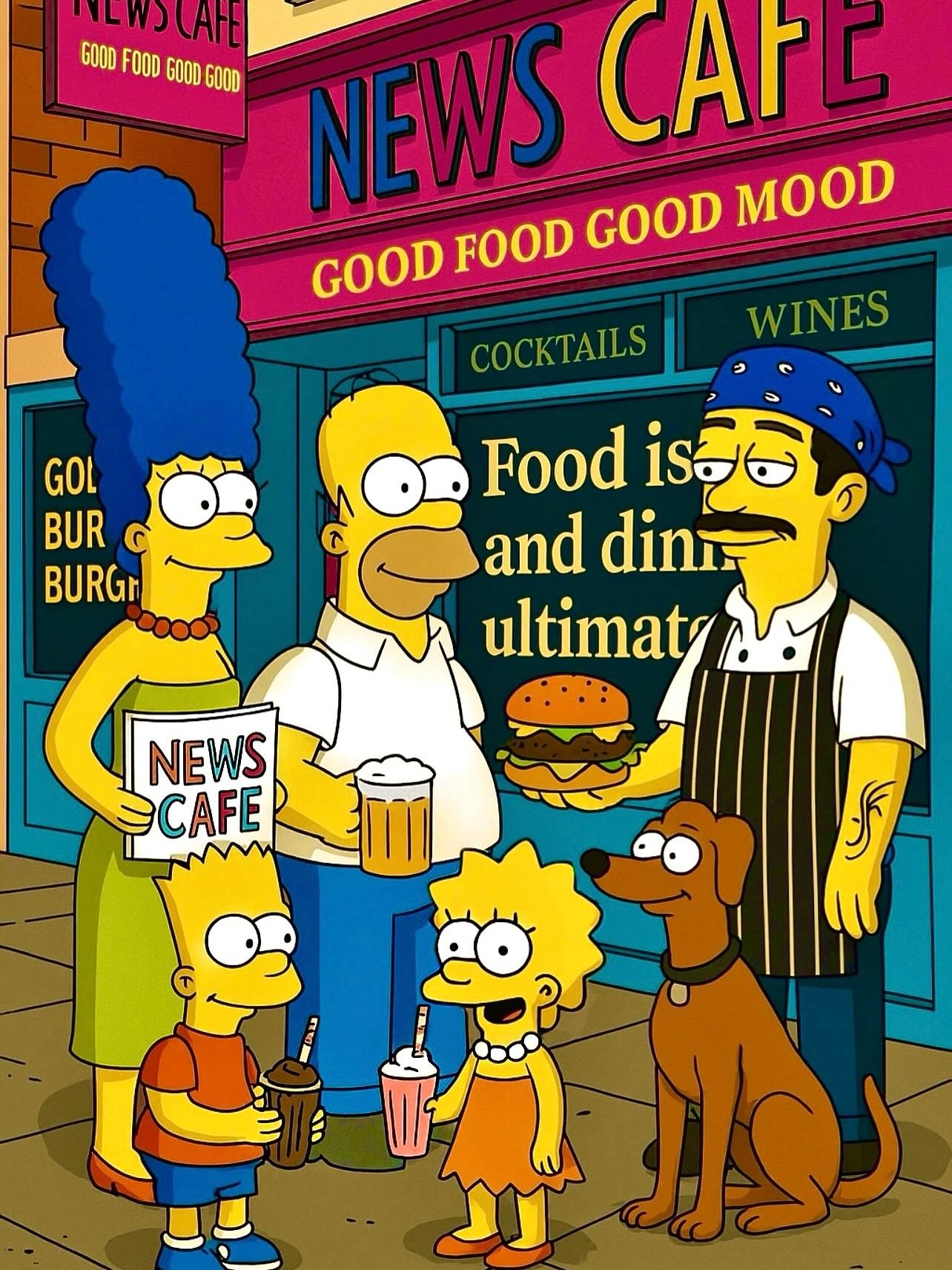 Even The Simpsons made it to Salisbury&rsquo;s News Caf&eacute;&hellip;
And you haven&rsquo;t yet?😱

Good food, good mood &mdash; and now officially Springfield-approved!🍔❤️