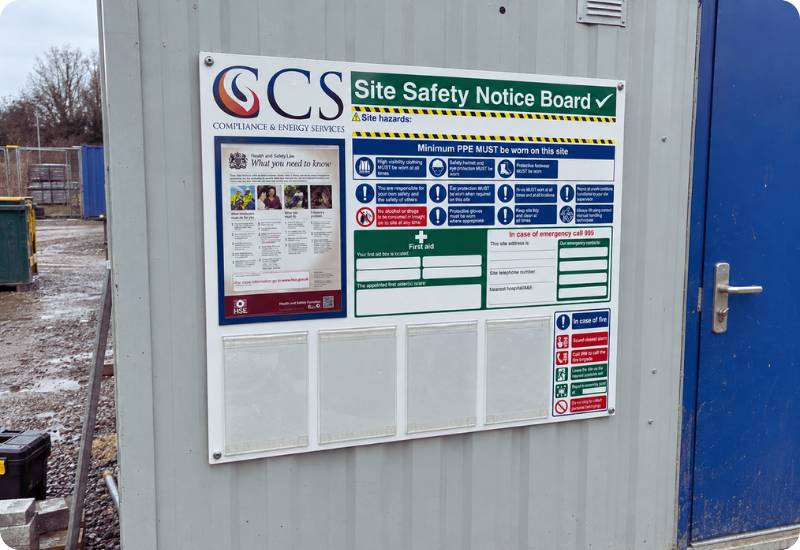 Printed Custom Site Heath and Safety Board