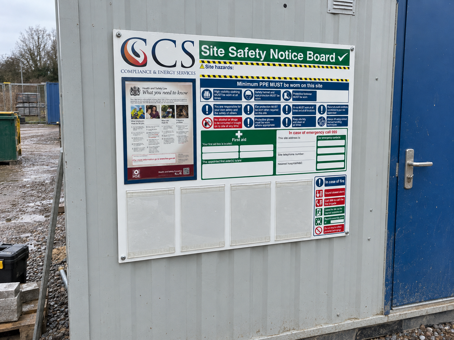 Site entrance & information boards