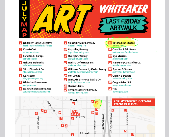 whiteaker last friday artwalk & studio visit: august 29