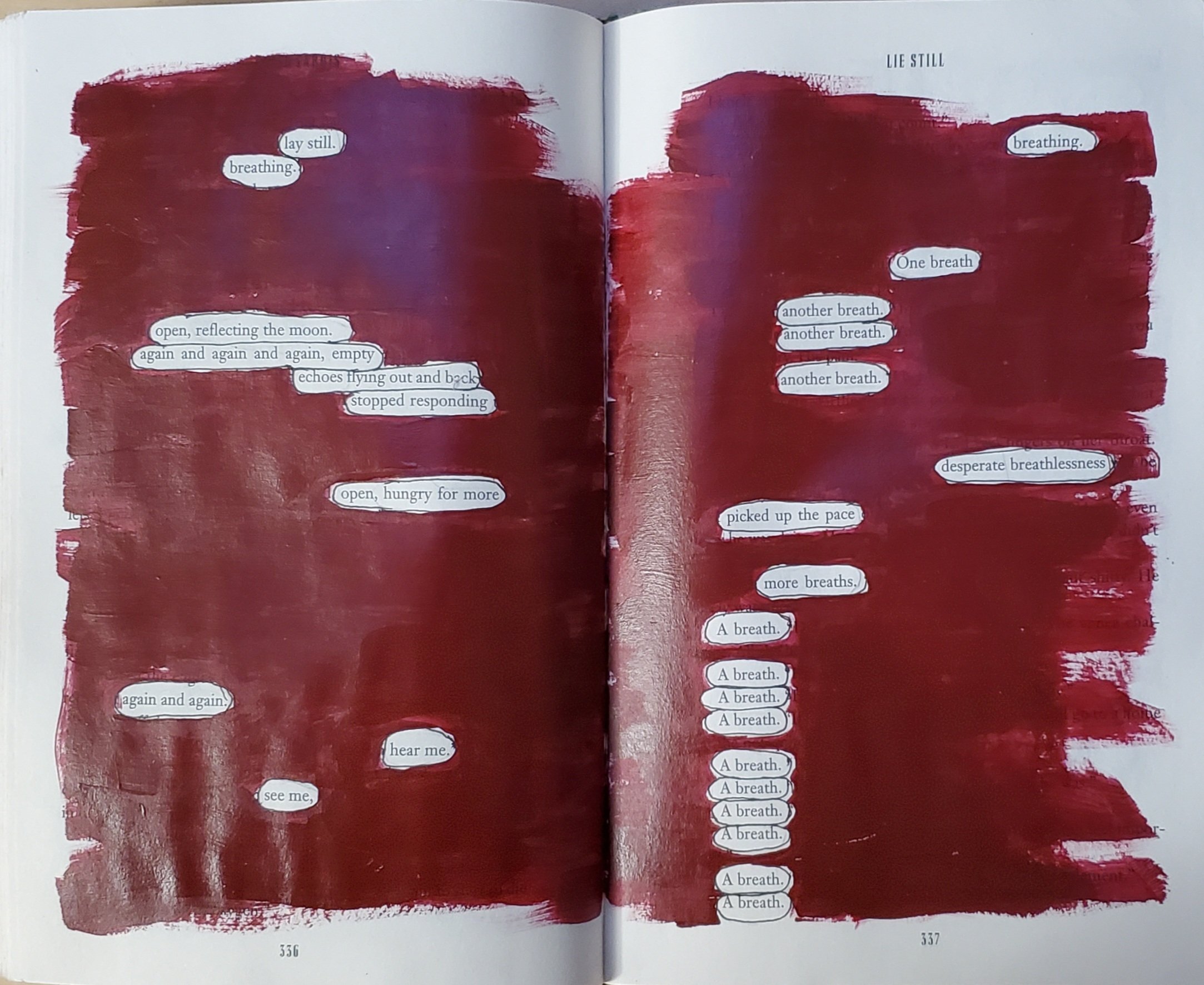 I don't know if the publisher intentionally stacked the breaths...